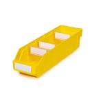 Magazijnbak 4012 Geel met 3 verdeelschotten en 4 labels 400x120x95mm (lxbxh)