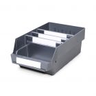 Magazijnbak 4024-15 Grijs met 3 verdeelschotten en 4 labels 400x240x150mm (lxbxh)