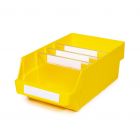 Magazijnbak 4024-15 Geel met 3 verdeelschotten en 4 labels 400x240x150mm (lxbxh)