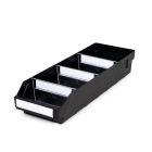 Magazijnbak 5018  Zwart (ESD) met 3 verdeelschotten en 4 labels 500x180x95mm (lxbxh)