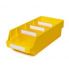 Magazijnbak 5024-15 Geel met 3 verdeelschotten en 4 labels 500x240x150mm (lxbxh)