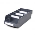 Magazijnbak 5024-15 Grijs met 3 verdeelschotten en 4 labels 500x240x150mm (lxbxh)