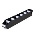Magazijnbak 6009  Zwart (ESD) met 6 verdeelschotten en 7 labels 600x90x95mm (lxbxh)