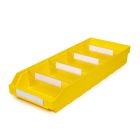 Magazijnbak 6024 Geel met 4 verdeelschotten en 5 labels 600x240x95mm (lxbxh)