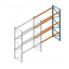 Aanbouwsectie deels gebruikte Nedcon PR palletstelling 5000x3500x1100mm hxbxd 3niveaus 3500kg/niv