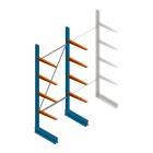 Lichte draagarmstelling BR enkelzijdig 2500x1000x600 mm (hxbxd) 4 niveaus beginsectie
