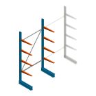 Lichte draagarmstelling BR enkelzijdig 2500x1250x600 mm (hxbxd) 4 niveaus beginsectie
