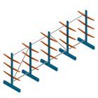 Voordeelrij lichte draagarmstelling BR dubbelzijdig 2000x5100x500 mm (hxbxd) 3 niveaus