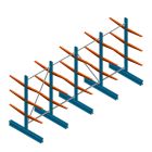 Voordeelrij lichte draagarmstelling BR dubbelzijdig 2000x4100x600 mm (hxbxd) 3 niveaus