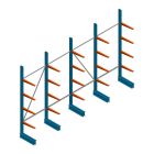 Voordeelrij lichte draagarmstelling BR enkelzijdig 2500x4100x500 mm (hxbxd) 4 niveaus
