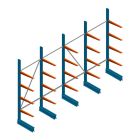 Voordeelrij lichte draagarmstelling BR enkelzijdig 2500x4100x600 mm (hxbxd) 4 niveaus