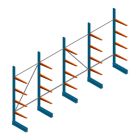 Voordeelrij lichte draagarmstelling BR enkelzijdig 2500x5100x600 mm (hxbxd) 4 niveaus
