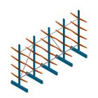 Voordeelrij lichte draagarmstelling BR dubbelzijdig 2500x4100x500 mm (hxbxd) 4 niveaus