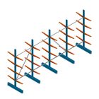 Voordeelrij lichte draagarmstelling BR dubbelzijdig 2500x5100x500 mm (hxbxd) 4 niveaus