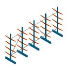 Voordeelrij lichte draagarmstelling BR dubbelzijdig 2500x5100x500 mm (hxbxd) 4 niveaus