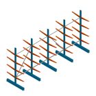Voordeelrij lichte draagarmstelling BR dubbelzijdig 2500x5100x600 mm (hxbxd) 4 niveaus