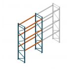 Beginsectie deels gebruikte Nedcon PR palletstelling 5000x3500x1100mm hxbxd 3niveaus 3500kg/niv