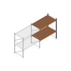 Aanbouwsectie grootvakstelling MP 2000x1500x1000mm hxbxd 2 niveaus RAL2004/5003/Verzinkt 500kg