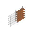 Aanbouwsectie grootvakstelling MP 2500x1500x600mm hxbxd 5 niveaus RAL2004/5003/Verzinkt 500kg