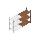 Aanbouwsectie grootvakstelling MP 2500x1500x1000mm hxbxd 3 niveaus RAL2004/5003/Verzinkt 500kg