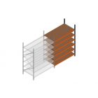 Aanbouwsectie grootvakstelling MP 2500x1500x1000mm hxbxd 6 niveaus RAL2004/5003/Verzinkt 500kg