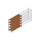 Beginsectie grootvakstelling MP 2000x1850x600mm hxbxd 5 niveaus  RAL2004/Verzinkt 400kg