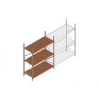 Beginsectie grootvakstelling MP 2500x1500x800mm hxbxd 3 niveaus RAL2004/Verzinkt 500kg