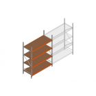 Beginsectie grootvakstelling MP 2500x1500x800mm hxbxd 4 niveaus RAL2004/Verzinkt 500kg