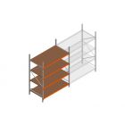 Beginsectie grootvakstelling MP 2500x1500x1000mm hxbxd 4 niveaus RAL2004/Verzinkt 500kg