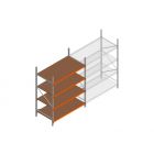 Beginsectie grootvakstelling MP 2500x1850x1000mm hxbxd 4 niveaus  RAL2004/Verzinkt 400kg