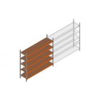 Beginsectie grootvakstelling MP 2250x2400x600mm hxbxd 5 niveaus  RAL2004/Verzinkt 265kg