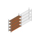 Beginsectie grootvakstelling MP 2500x2400x600mm hxbxd 4 niveaus  RAL2004/Verzinkt 265kg