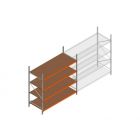 Beginsectie grootvakstelling MP 2500x2400x1000mm hxbxd 4 niveaus  RAL2004/Verzinkt 265kg