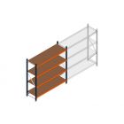 Beginsectie grootvakstelling MP 2000x1850x600mm hxbxd 4 niveaus  RAL2004/5003/Verzinkt 400kg