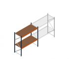 Beginsectie grootvakstelling MP 2000x1500x800mm hxbxd 2 niveaus RAL2004/5003/Verzinkt 500kg