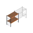 Beginsectie grootvakstelling MP 2000x1500x1000mm hxbxd 2 niveaus RAL2004/5003/Verzinkt 500kg