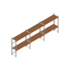 Voordeelrij MP Grootvakstelling 2000x4700x600 hxbxd 2 niveaus RAL2004/Verzinkt 500kg