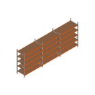 Voordeelrij MP Grootvakstelling 2250x4700x800 hxbxd 5 niveaus RAL2004/Verzinkt 500kg