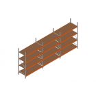 Voordeelrij MP Grootvakstelling 2500x4700x800 hxbxd 4 niveaus RAL2004/Verzinkt 500kg