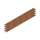 Voordeelrij MP Grootvakstelling 2000x7800x800 hxbxd 4 niveaus RAL2004/Verzinkt 500kg