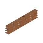 Voordeelrij MP Grootvakstelling 2250x7800x1000 hxbxd 4 niveaus RAL2004/Verzinkt 500kg