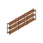 Voordeelrij MP Grootvakstelling 2000x4700x600 hxbxd 3 niveaus RAL2004/5003/Verzinkt 500kg