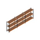 Voordeelrij MP Grootvakstelling 2000x5750x600 hxbxd 3 niveaus RAL2004/5003/Verzinkt 400kg