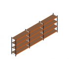 Voordeelrij MP Grootvakstelling 2000x4700x600 hxbxd 4 niveaus RAL2004/5003/Verzinkt 500kg