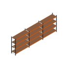 Voordeelrij MP Grootvakstelling 2000x5750x600 hxbxd 4 niveaus RAL2004/5003/Verzinkt 400kg