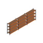 Voordeelrij MP Grootvakstelling 2000x4700x600 hxbxd 4 niveaus RAL2004/5003/Verzinkt 500kg