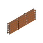 Voordeelrij MP Grootvakstelling 2000x5750x600 hxbxd 5 niveaus RAL2004/5003/Verzinkt 400kg