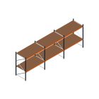 Voordeelrij MP Grootvakstelling 2000x4700x1000 hxbxd 2 niveaus RAL2004/5003/Verzinkt 500kg