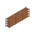 Voordeelrij MP Grootvakstelling 2000x4700x1000 hxbxd 4 niveaus RAL2004/5003/Verzinkt 500kg