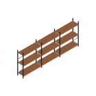 Voordeelrij MP Grootvakstelling 2250x4700x600 hxbxd 3 niveaus RAL2004/5003/Verzinkt 500kg